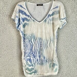 VTG Vanilla Sugar Mesh Short Sleeve Shirt Size Medium Top Grunge Y2K Abstract